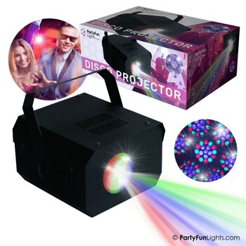 Lampe disco Moonflower Projecteur - active par le son et à vitesse contrôlée - 18 LED multicolores - incl. adaptateur 8