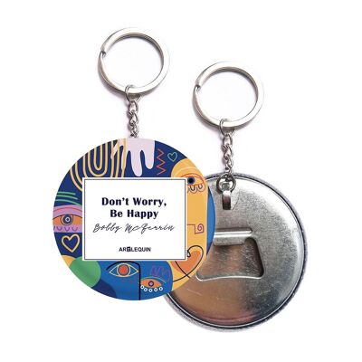 "Don't worry, be happy" key ring