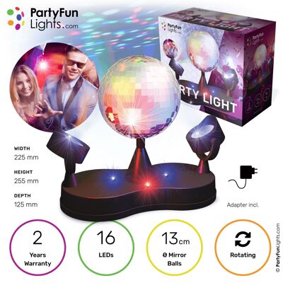 PartyFunLights - Lampada da discoteca - LED - sfera a specchio