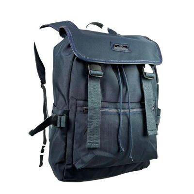 Large Unisex Synthetic Drawstring Backpack with Several Pockets