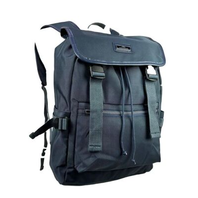 Großer Unisex-Rucksack aus Synthetik mit Kordelzug und mehreren Taschen