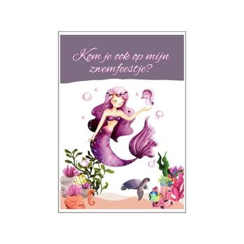 Cartes d'invitation fête d'enfants | filles de fête de natation 2