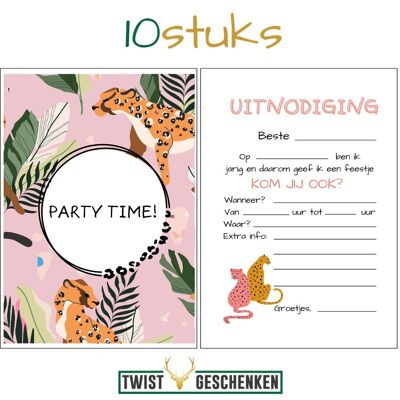 Children's party invitation cards | jungle party time
