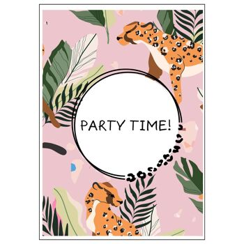 Cartes d'invitation fête d'enfants | l'heure de la fête dans la jungle 2