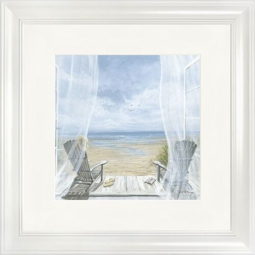 Beach Haven Classic Framed Print - White