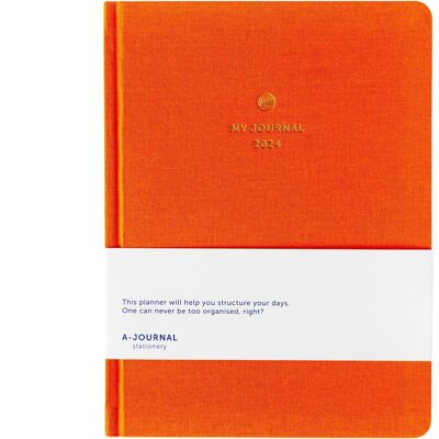 My Journal Diary 2024 - Orange - Linen