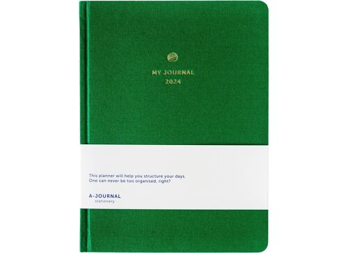 My Journal Diary 2024 - Green - Linnen