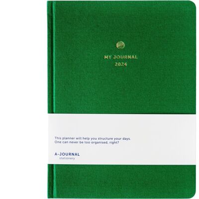 My Journal Diary 2024 - Green - Linnen