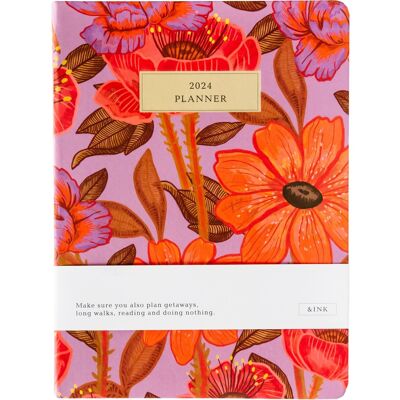 &INK Tagebuch 2024 – Blumen Lila
