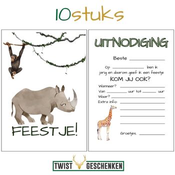 Cartes d'invitation fête d'enfants | Rhinocéros 1
