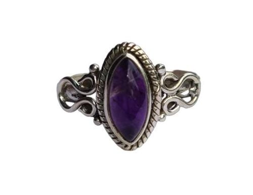 Attractive Natural Purple Amethyst 925 Silver Handmade Ring