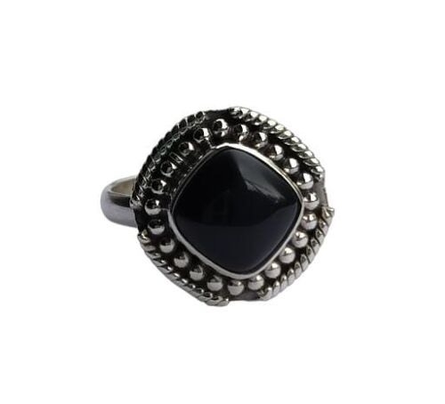 Black Onyx December Stone Vintage 925 Sterling Silver Handmade Ring