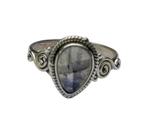 Fire Labradorite Genuine 925 Sterling Silver Handmade Cute Ring