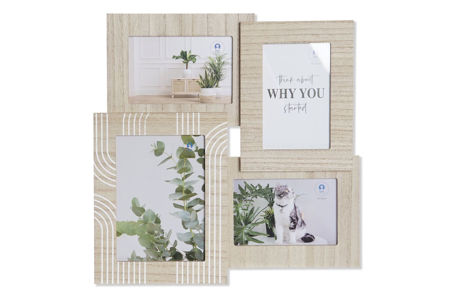 MDF GLASS MULTI-PHOTO FRAME 36X1.8X36 4 PHOTOS MF202367