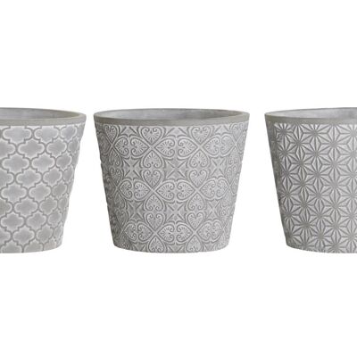 CEMENT PLANTER 17X17X14,5 ETHNIC 3 ASSORTMENTS. MC207464