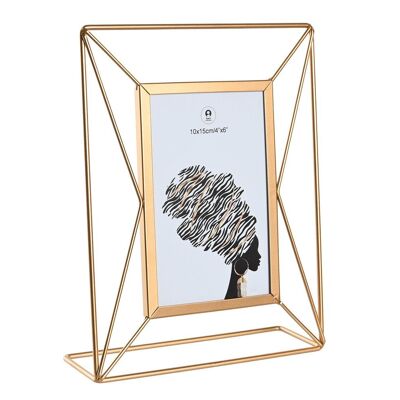 CORNICE FOTO 10X15 METALLO VETRO 18X5,5X23 ORO MF205171