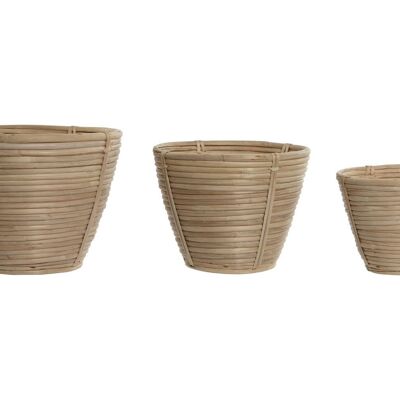 FLOWER POT SET 3 RATAN 25X25X20 NATURAL MC210272