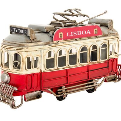 VEHICLE DECORATION METAL 21X6,5X12 RED TRAM MO131620