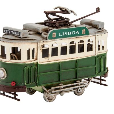 DECORAZIONE VEICOLO METALLO 14X4X8 VERDE TRAM MO131625