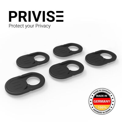 Funda para cámara web Privise, paquete de 5, negro