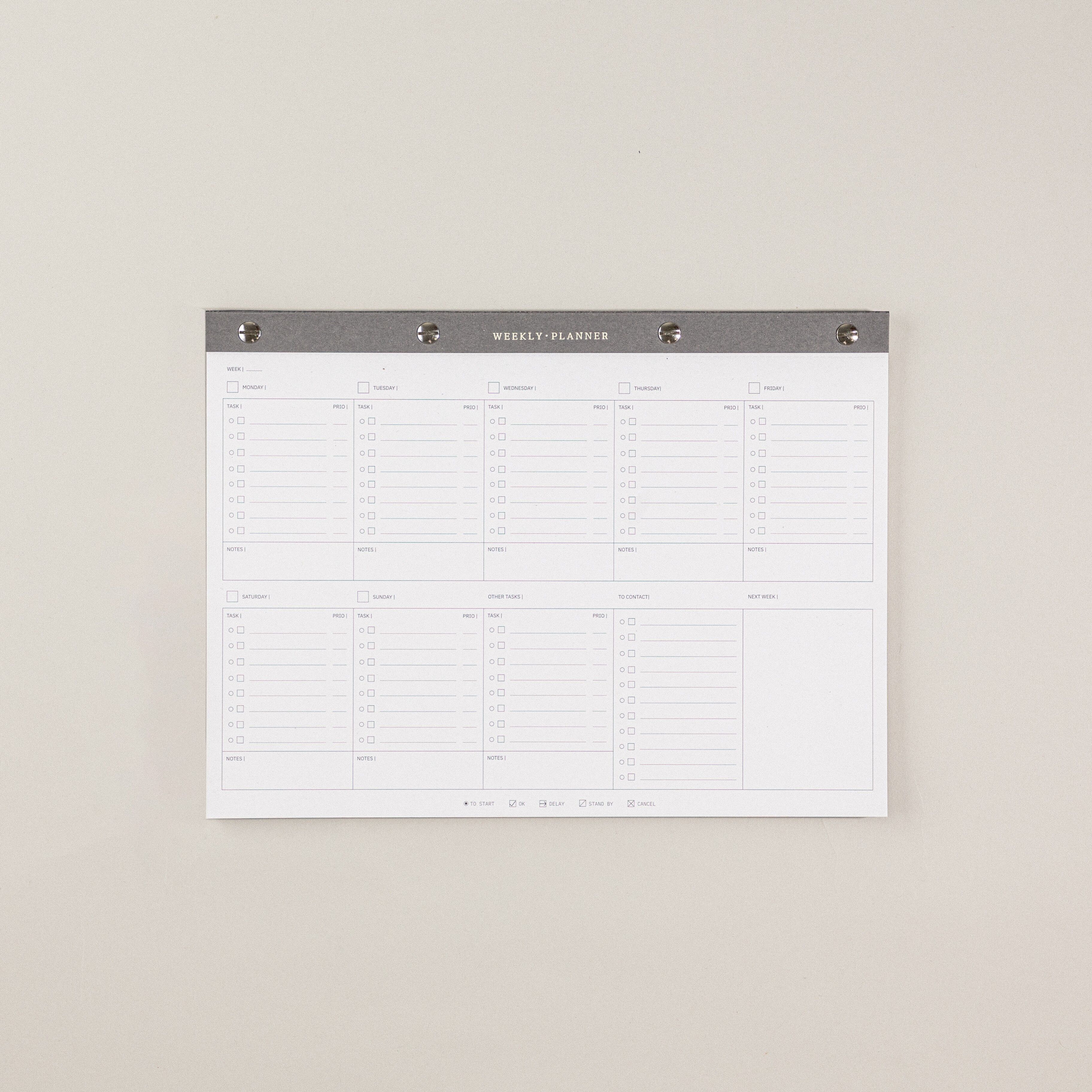 Weekly planner A4 notepad