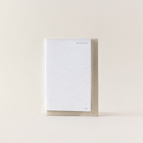 Libreta 2 en 1 Cotton · Blanca & Gris