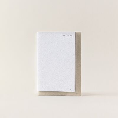 Quaderno 2 in 1 in cotone bianco e grigio