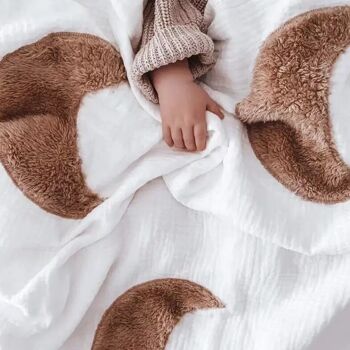 Couverture en mousseline pour bébé | lune & soleil | coton | 80x100cm 3