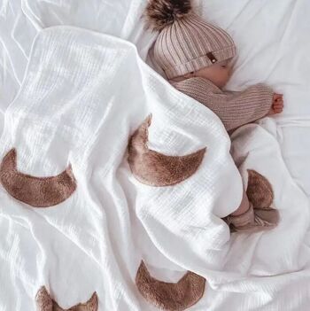 Couverture en mousseline pour bébé | lune & soleil | coton | 80x100cm 4