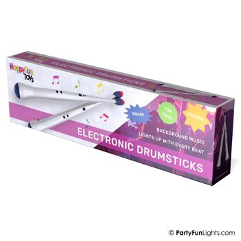 HappyFunToys - Baguettes de batterie électroniques avec divers sons et pistes - baguettes de batterie - instrument de musique - enfants 3