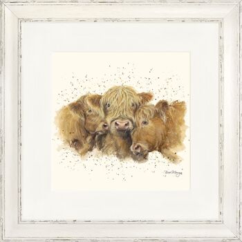 Impression encadrée classique Cuddly Coos - Taupe antique 1