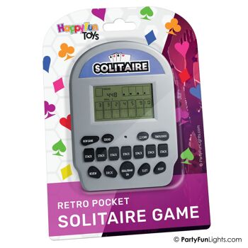 HappyFunToys - Solitaire Retro Electronic Pocket Game 2-en-1 - jeu de cartes - jeu de voyage - jeu de poche 3