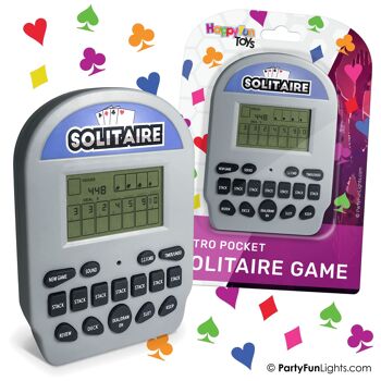 HappyFunToys - Solitaire Retro Electronic Pocket Game 2-en-1 - jeu de cartes - jeu de voyage - jeu de poche 4