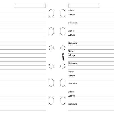 Pocket Name/Adresse/Telefon (deutsch)