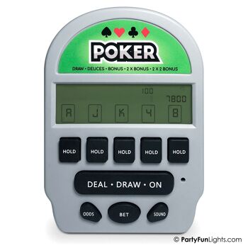 HappyFunToys - Jeu de poche Electronic Retro Poker 5-en-1 - jeu de voyage - jeu de cartes - jeu de poche 2