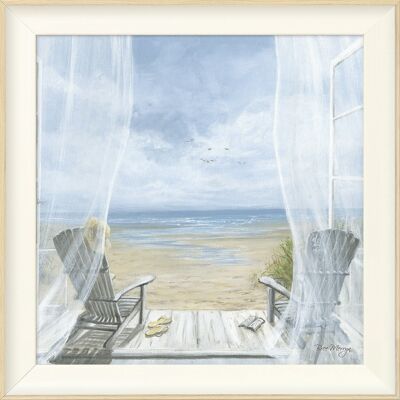 Beach Haven Midi Framed Print - Warm White