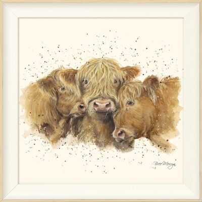 Cuddly Coos Midi Framed Print - Warm White