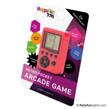 HappyFunToys - Retro Pocket Arcade Game - avec 26 jeux - 99 niveaux - rétro -comprend 2 piles LR44 - jeu de poche - jeu de voyage 3