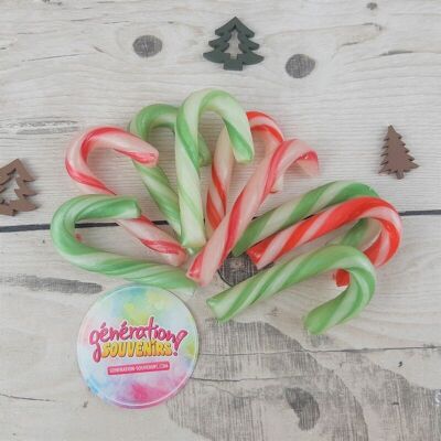 Mini Candy Cane rouge et vert - Lot de 10