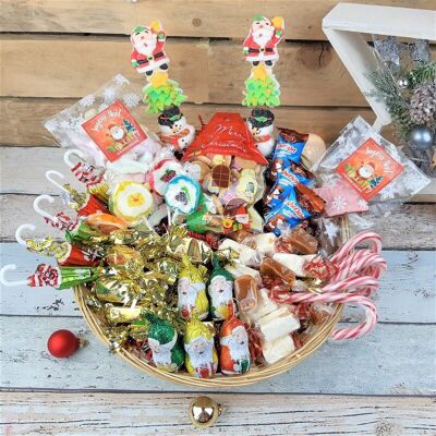 Maxi cesta de dulces y bombones navideños