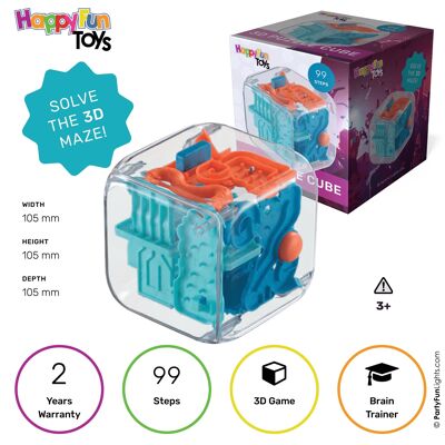 HappyFunToys - 3D Puzzle Cube con 99 pasos - juego de viaje