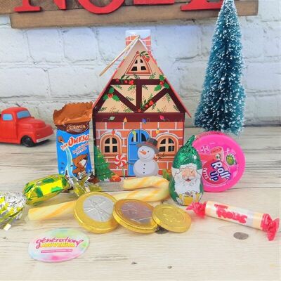 Christmas house filled with retro candies and chocolates