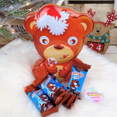 Teddy bear box filled with chocolate marshmallows