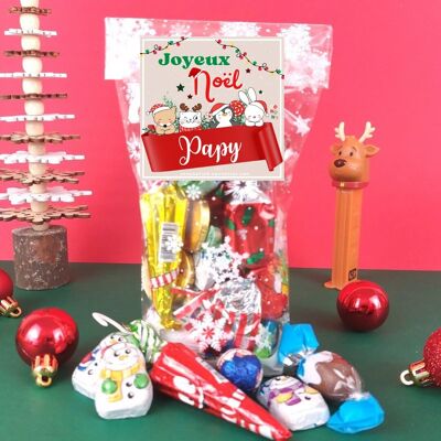 Sachet de chocolats de Noël - Joyeux Noël Papy