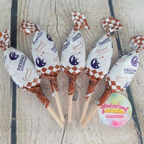 Buy wholesale Pierrot Gourmand Lollipops - Caramel - Pack of 5