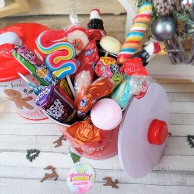 Christmas box filled with retro lollipops