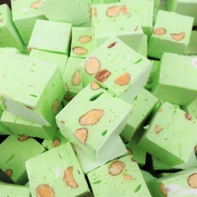 Green nougat with pistachio - Large cube with almonds - Pack of 5