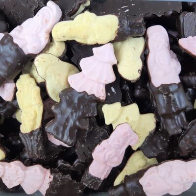 Weihnachtsmarshmallows aus dunkler Schokolade, 10 Stück