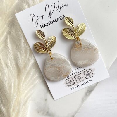 Bridal earrings * polymer clay earrings * white earrings * bridesmaids earrings * dangle earrings * handmade earrings