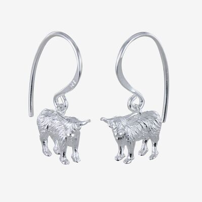 Standing Highland Cow Drop Earrings